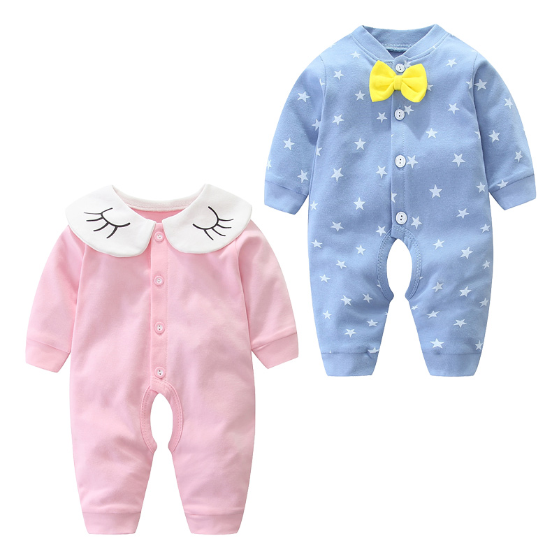 Baby spring one-piece clothes spring long sleeve open file hatchsuit climbing clothes for boys and girls 100 days spring and autumn newborn clothes