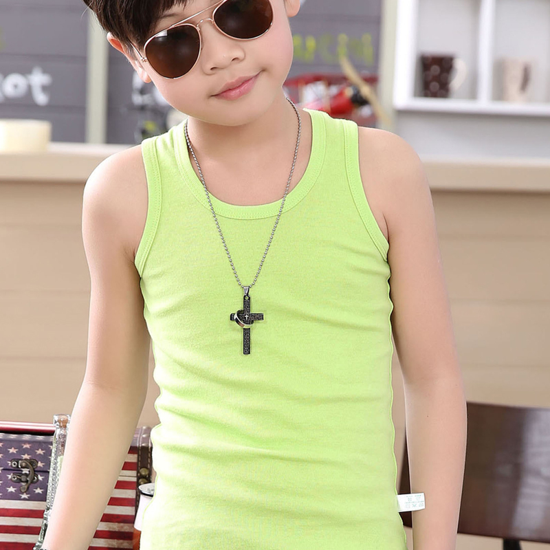 儿童纯棉背心男孩夏季工字背心中大童春秋无袖打底背心男童背心