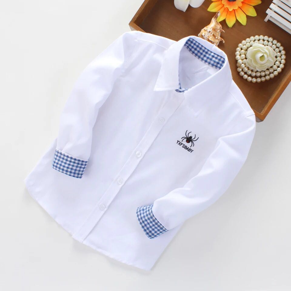 2-10 years old spring and autumn Korean children's wear boy's shirt long sleeve winter children's Oxford Children's baby's solid color shirt