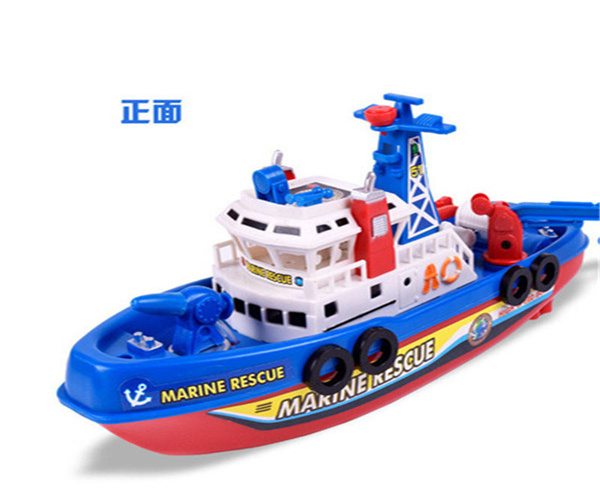 儿童模型戏水玩具电动船巡航消防船洗澡沐浴玩具玩具船带灯光音乐