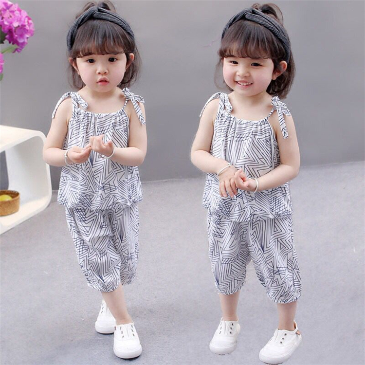 女嬰女童0夏裝1女寶寶衣服2夏季3歲嬰兒童裝4小孩夏天短袖套裝潮5