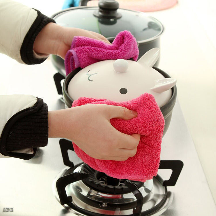 【不沾油】洗碗布不掉毛吸水抹布加厚百洁布清洁厨房刷碗布挂式擦手巾